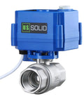 Motorized Three Quarters Inch Ball Valve Full Port NSF Certified 304 Stainless Steel With Manual Function front view