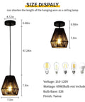 Black Rattan Pendant Lights 7 Inch Modern Woven Fixtures Farmhouse Coastal Handwoven Lamp Shade Boho Chic Hanging Light size details
