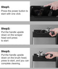 Automatic Electric Portafilter Cleaner Kit And Knock Box Ditch The Coffee Grounds Hassle Quick flip setup instructions with buttons.