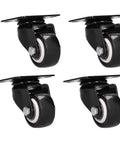 Jauarta Caster Wheel, Heavy Duty 40mm Diameter, set of four black wheels with metal plate for versatile applications.