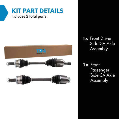 Front CV Axle Shaft Assembly Set For Driver And Passenger Sides Drop In Replacement With OEM Grade Build And Neoprene Boots For 2016 2018 Hyundai Tucson, 2-piece kit