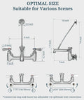 Commercial Mop Sink Faucet With Vacuum Breaker, Wall Mount Utility Sink Faucet, 8 Inch Adjustable Center, Pail Hook, Built Tough Brass