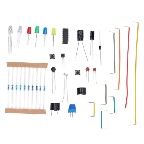 Components from Massive Electronics Component Kit With 400 Plus Pieces Starter Pack USB Cable And Power Module Clear Labeled Storage Box