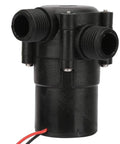 Hydroelectric Micro-Hydro Turbine Generator for Piped Water Systems shown in black, dual magnetic clutch, compact design