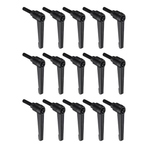 15 Pcs Lever Adjustable Handles M6 X 20mm Male Thread Level Clamping Handles Hand Stud Knobs Black for Quick Adjustments