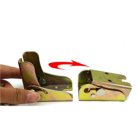 No Nonsense Folding Hinge Table Leg Extender Kit, Heavy Duty Galvanized Steel Work Table Bracket shown from side view