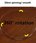 Solid Wood Lazy Susan Turntable Delivering Smooth As Butter Swivel Spin For Dining Tables Large Rotating Serving Tray top view showing 360° rotation feature.