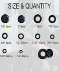 Assorted sizes of firewall hole plugs from the 188Pcs Rubber Grommets Kit In 10 Sizes With Firewall Hole Plugs Assortment For Wires Electrical