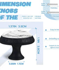 Totally Fresh White And Black Marble Crystal Cabinet Knobs Mushroom Drawer Pulls For Kitchen Bathroom Decor Slick Design Includes Screws, showing dimensions.