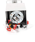 Front view of BACHIN mini wood lathe motor assembly with metal housing and wiring