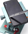 Lockable 360 Degree Rotary Back Glass Demolition Clamp for phones and tablets with durable aluminum holder and rubberized jaws.