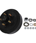 Top Shelf 10 Inch Heavy Duty Trailer Brake Hub Drum Assembly with hardware for 3500 lb axles, featuring five on 4.5 bolt pattern.