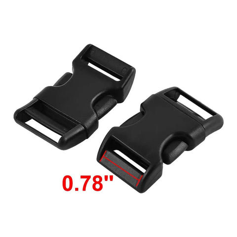 20mm Side Quick Release Buckle Set Of 6 For Luggage And Backpack Straps Durable Plastic Black Fits 20mm Straps