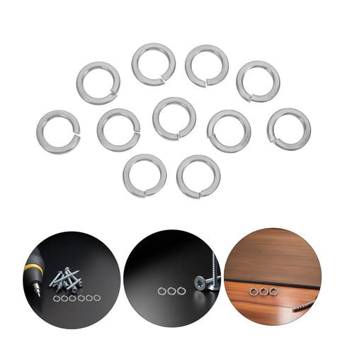 100 Pcs Stainless Steel Spring Lock Washer Kit for Bolts and Nuts Heavy Duty Anti Loosening and Vibration Proof Washers Fastener Set for Car Assembly and General Repair, stainless steel ring washers