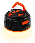 Rechargeable Go To Camping Lantern With 6400mAh Battery For Long Runtime IPX5 Waterproof Tent Light in black and orange with handle