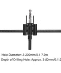 Awesome Adjustable Alloy Steel Hole Cutter Saw Kit With Double Blades And Easy Scale Marks For 30-200mm Precise Cutting On Wood And Plastic Boards Made Straightforward. adjustable hole cutter with scale marks, 3-200mm diameter, for wood and plastic