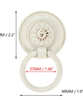 European Style Drop Ring Pull Handles for Cabinets and Drawers Lotus Pattern Knobs 2.2 Inch Diameter Zinc Alloy