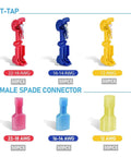 Hot 300 PCS Insulated T-Taps Quick Splice Wire Connectors For 22 To 10 AWG Cables And Super Durable Spade Terminals Kit You Gonna Love, T-tap and male spade connectors