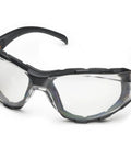 Clear Anti Fog Safety Glasses With 1.8 Millimeter Polycarbonate Lens Impact Resistant Shield Foam Sealed Frame Adjustable Temples