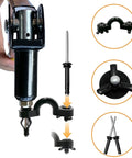 Hella Tough Kayak Rivet Gun Kit With 18 Pcs Waterproof Tri Grip Rivets and Extended Nose Manual Hand Tool for Marine Fixes, showing components.