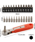 Right Angle Screwdriver Set With Torx Bits T6 To T40 Features Reversible Ratchet For Tight Spots And Mini Kits Perfect For Auto Repair Jobs Or Furniture Assembly In A Cool Slang Style, 111mm handle, 12-piece steel set