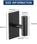 Dimensions of self adhesive aluminum hooks heavy duty wall mount hangers, black 6 pack, rust resistant for multipurpose use