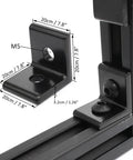 Check Out These 10 pcs Of Heavy Duty Aluminum Extrusion Profiles And Corner Brackets That Are Super Durable And Perfect For Any Wild Project or Cool Build. Black corner bracket with measurements 20cm x 20cm.