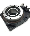 Precision Rotary Turntable With Hollow Shaft Stepper Motor Drive Smooth 360 Degree Electric Swivel Base for CNC tooling close-up.