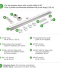 Richelieu Hardware 14660BC 60 Inch Bypass Door Hardware Kit With Zinc And Brass Finish for Tight Spaces, parts laid out
