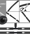Close-up of Silicone Vacuum Hose Kit with 6 hoses each 4.92 feet and 64 connectors, featuring flexible tubing and cutting illustration.