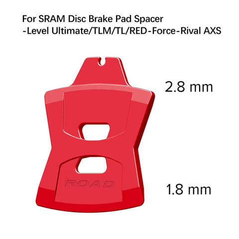 4 Pack 2.8mm Bicycle Disc Brake Pad Spacers For Road Hydraulic Brakes, Pad Insert Spreader For Level Ultimate TLM TL Red Force Rival AXS, Red