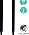 Dual Band 9 dBi WiFi Antenna 2.4GHz 5.8GHz RP-SMA 2 Pack for Router AP Security Cam USB WiFi Card Adapter PCI PCIe Cards Range Extender