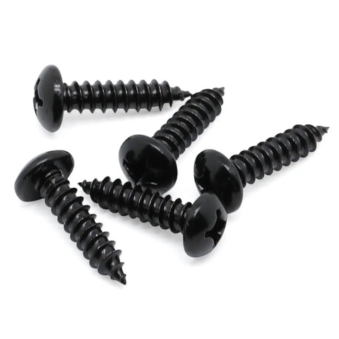 Tough As Nails Number 8 By One Half Pan Head Self Tapping Screws With Black Oxide Coating 304 Stainless Steel Fasteners for wood works.