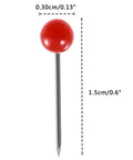 Top Shelf Office Upgrade Supercharge Your Daily Workflow With This Assorted 300 Piece Map Tack Set Featuring Smooth Plastic Bead Tops And Stainless Steel Wires. Single red map push pin with plastic bead cap and stainless steel pin.