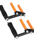 Rugged Five Millimeter Steel Drywall Carrier And Plywood Lifting Clamp With Hella Grippy Handle Adjustable Panel Puller Tool showing grips and clamps.