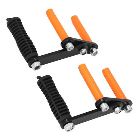 Built Like A Tank Plywood Carrier Tool For Drywall And Glass 115Kg Steel Panel Lifter with grippy handles and orange grips.