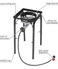 Beast 200000 BTU Propane Burner Outdoor Stove With High Pressure Output, Adjustable Height And 20 PSI Regulator, cast iron legs