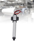 Powerful Mini Motion Actuator With 100mm Stroke And 20N Thrust For Home Automation Projects, featuring aluminum and ABS plastic design.