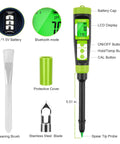 Digital Soil pH Meter for Gardeners, Fast Direct pH Tester with accessories including battery, LCD display, and protective cover