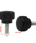Heavy Duty Black Knurled Thumb Screw M4 X 10mm Threaded Hardware Fastener 10 Pack with galvanized steel for easy grip.