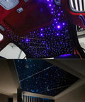 Shooting Star Fiber Optic Headliner Kit With 430 Mixed Diameter Strands, 9.8ft Run, 16W Power installed in car and room ceiling