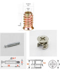 Rock Solid M6 Cabinet Screws Heavy Duty 3 In 1 Furniture Connectors No Sweat Assembly Hardware For Kitchens And Cabinets 50 Pack, detailed metal fasteners.