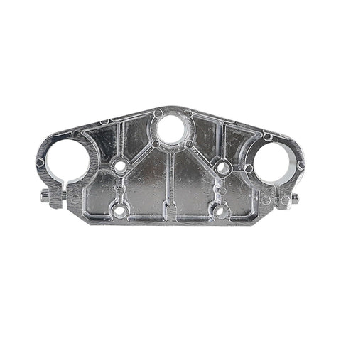 Top view of Triple Tree Clamp Handlebar Riser Kit For 33mm Forks With 22mm Bar Risers showing detailed CNC aluminum finish
