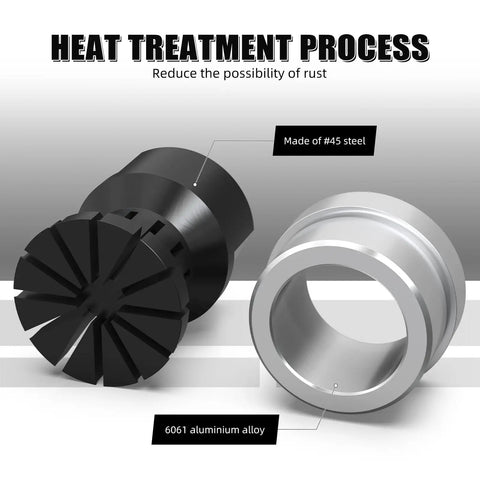 Straight Shooter No Sweat Heavy Duty Bearing Installation And Removal Tool Kit For X3 Side By Side Off Road Machinery Secondary Clutch Bushing Service Quick Fix Setup highlighting #45 steel and 6061 aluminum alloy parts.