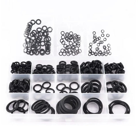 300 Piece O Ring Kit With 18 Size Rubber Gasket Washers For Auto Repair And Air Or Gas Lines O Rings And Seals Set displayed in box