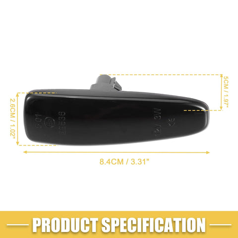 Mitsubishi Lancer Front LED Side Marker Lights Pair With Black Lens And Yellow Turn Signals 8351A001 Sidemarker Lamps dimensions
