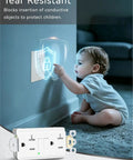 Top Shelf 20 Amp GFCI Outlet With Auto Self Triggering Ground Fault Breaker And Bright Led Light Weather Proof Receptacle with child safe features.