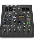 Top view of ProFX6v3 6 Channel Analog Mixer With USB Audio Interface Onyx Preamps And EQ GigFX Effects Engine Bluetooth.