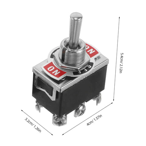 Four Pack Toggle Rocker Switches With Pin Position For Electrical Control Buttons, Heavy Duty Switches For Industrial Equipment, Circuit Assembly And Home Power Switching, Easy Wiring, Durable And Reliable Performance; metal toggle switch, 5.4cm