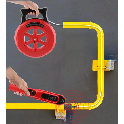 Person using Pipe Blockage Detector And Locator Provides Accurate Positioning, 30M 100ft Magnetic Pipeline Sensor For Metal And PVC Water Lines